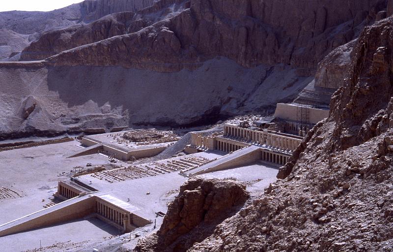 Egypt-24-Seib-1980.jpg - Mortuary Temple of Hatshepsut, Deir el-Bahari located on the west bank of the Nile, opposite the city of Luxor (Photo by Roland Seib)
