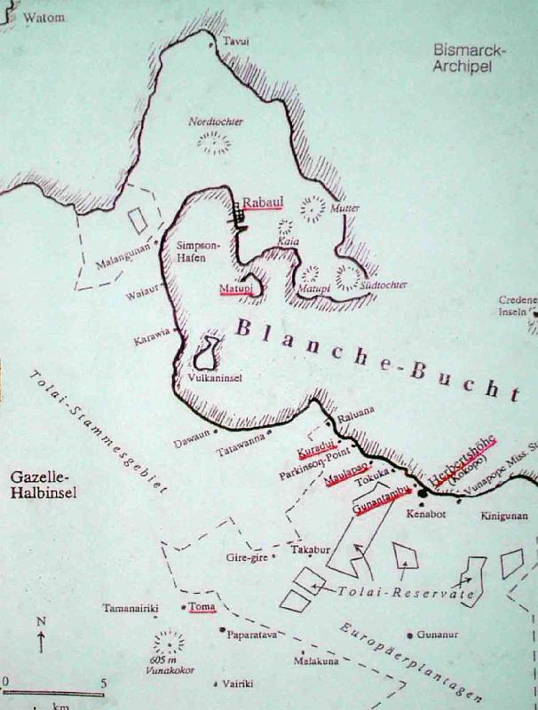 PNG7-12.jpg - German Map of Blache Bay (source photo: New Guinea Club & Rabaul Museum, Rabaul)(Photo by Roland Seib)