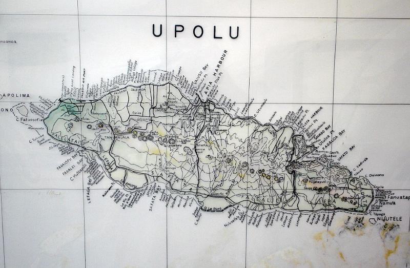 Samoa-02-Seib-2011.jpg - Map of Upolu, Museum of Samoa, Apia (Photo by Roland Seib)
