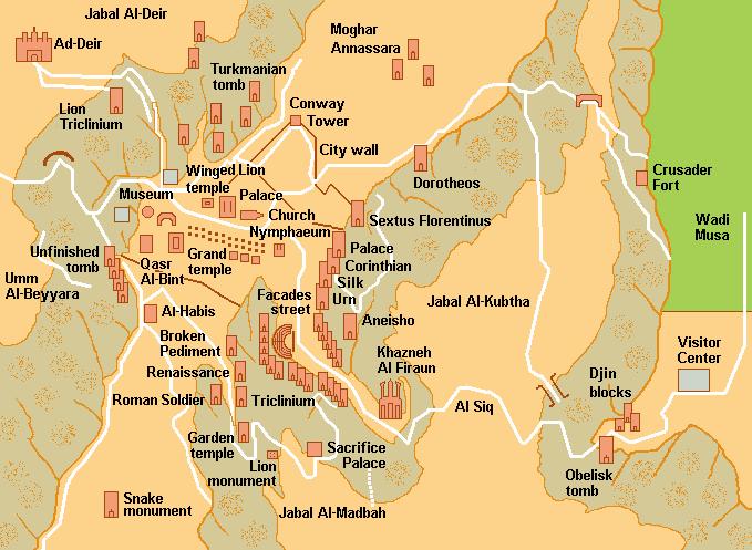 Jordan-13-Wikipedia.PNG - Archeological map of Petra (photo by Wikipedia)