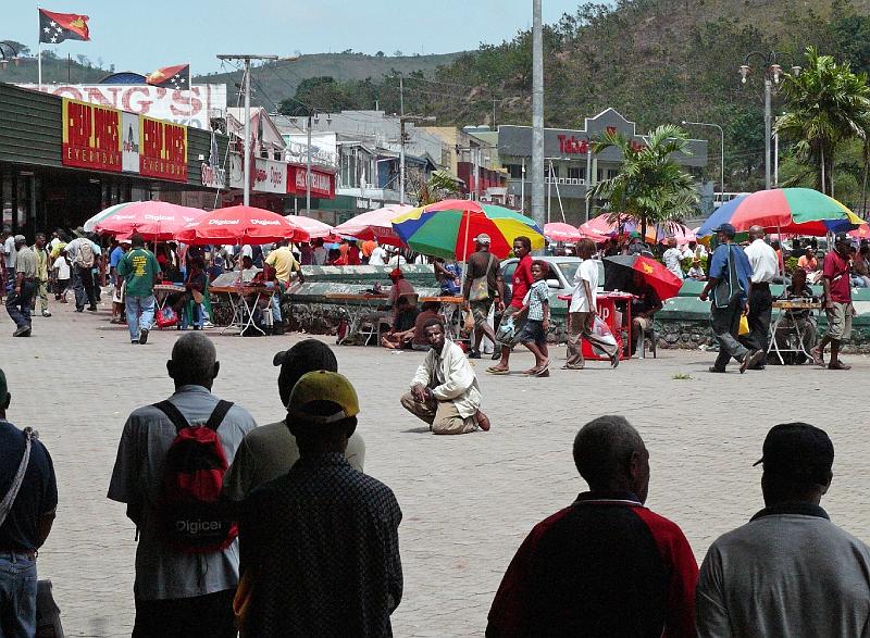 POM-41-Seib-2011.jpg - Preacher in front of the Boroko Post Office (Photo by Roland Seib)