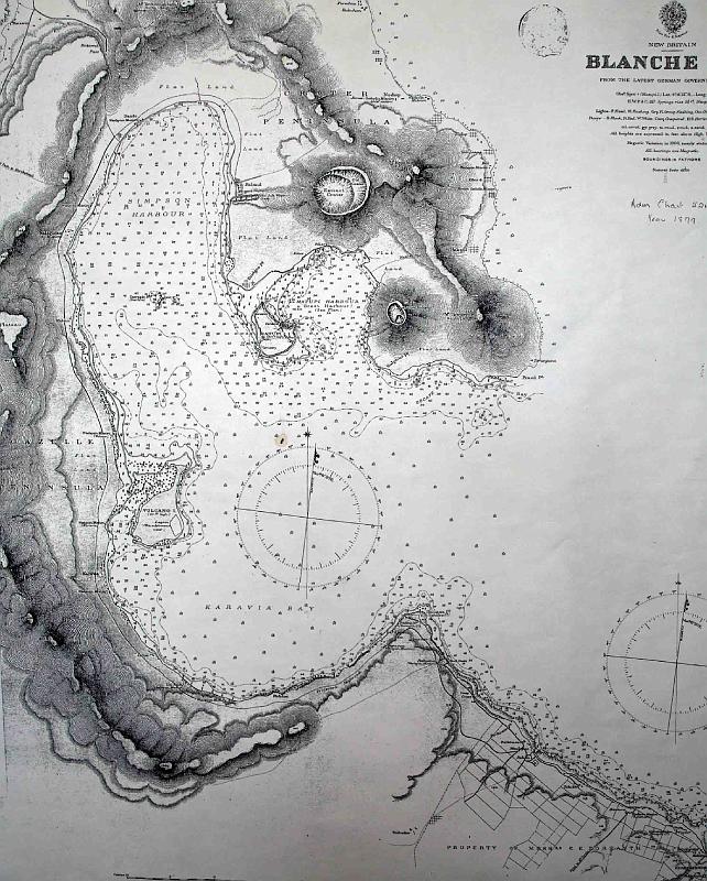 PNG7-09.jpg - German Map of Blanche Bay (source photo: New Guinea Club & Rabaul Museum, Rabaul)(Photo by Roland Seib)