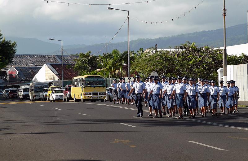 Samoa-06-Seib-2011.jpg - Parade of police with the hoisting of the Samoan flag (Photo by Roland Seib)